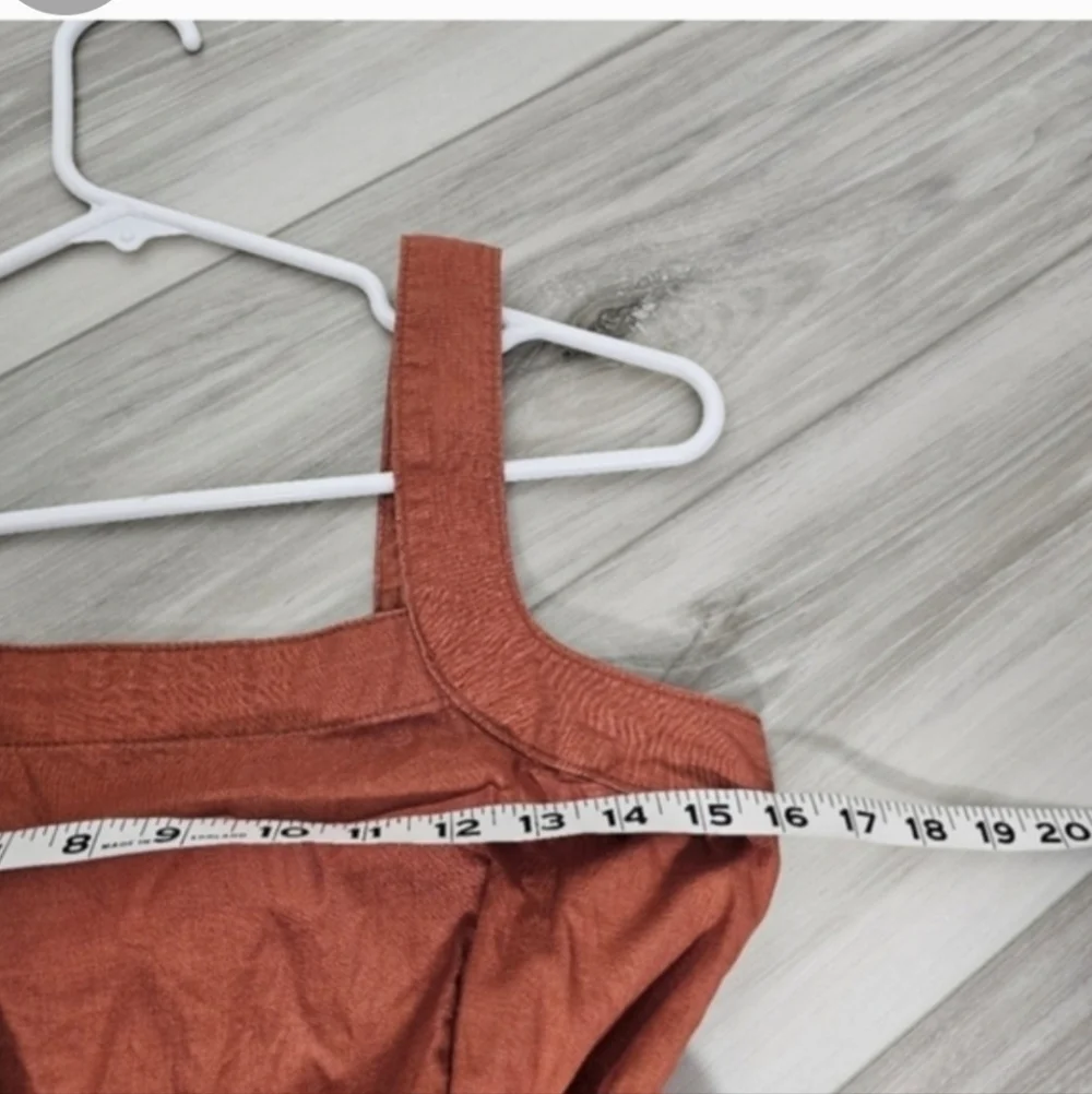 Square-Neck Midi Dress in Rust Sz 4 - Picture 8 of 10